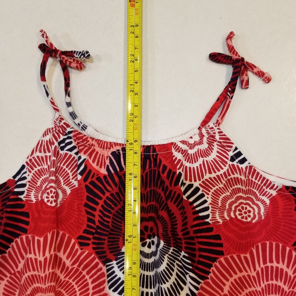Old Navy Red Floral Ruffle Hem Spaghetti Strap Tank Dress 4T - Picture 7 of 8